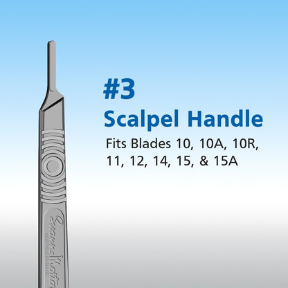 Swann Morton Scalpel Handle No. 3 - Stainless Steel, Fits Blades 10-15A, Dermaplaning & Surgical Precision Avelisse