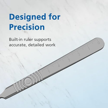 Swann Morton Scalpel Handle No. 3 - Stainless Steel, Fits Blades 10-15A, Dermaplaning & Surgical Precision Avelisse