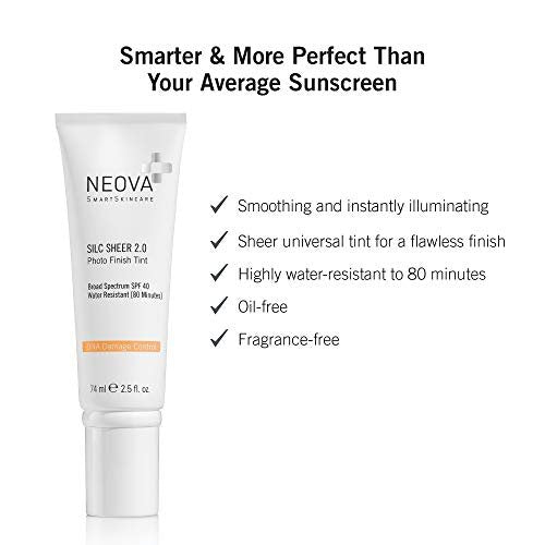 NEOVA SmartSkincare Silc Sheer 2.0 Tinted Sunscreen SPF 40 - Broad Spectrum, Water Resistant, Oil-Free, 2.5 fl oz Avelisse