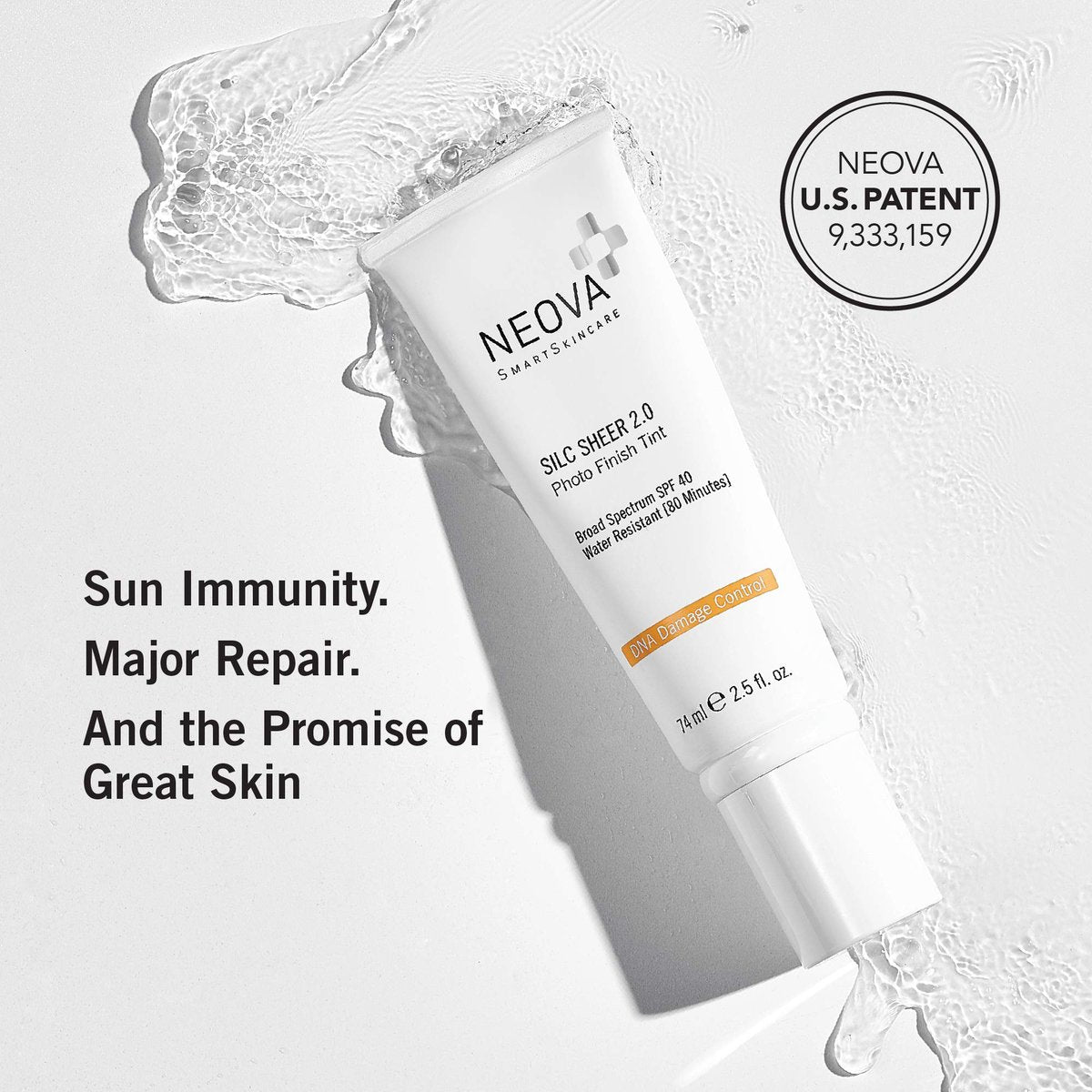 NEOVA SmartSkincare Silc Sheer 2.0 Tinted Sunscreen SPF 40 - Broad Spectrum, Water Resistant, Oil-Free, 2.5 fl oz Avelisse