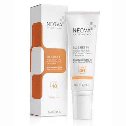 NEOVA SmartSkincare Silc Sheer 2.0 Tinted Sunscreen SPF 40 - Broad Spectrum, Water Resistant, Oil-Free, 2.5 fl oz Avelisse