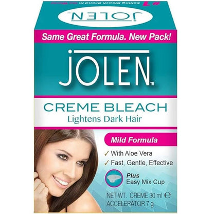 Jolen Creme Bleach Plus Aloe Vera - 1 oz Gentle Facial Hair Bleach for Sensitive Skin