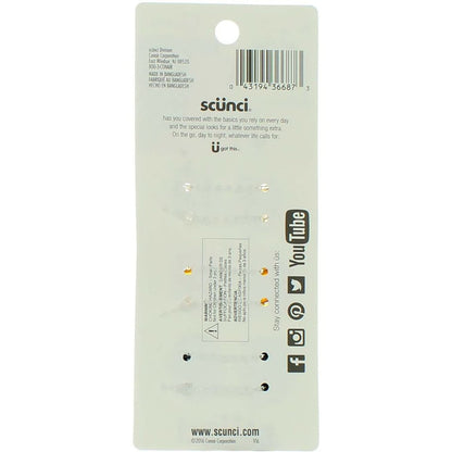 Scunci No-Slip Grip Mini Octopus Jaw Clips - 6 Count (Pack of 2) - Black