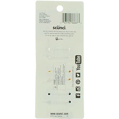 Scunci No-Slip Grip Mini Octopus Jaw Clips - 6 Count (Pack of 2) - Black