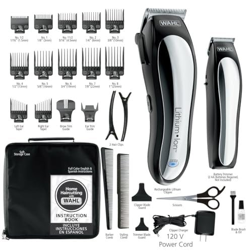 Wahl USA Lithium Ion Cordless Hair Clipper & Trimmer Combo Kit – Model 79600-2101P Avelisse