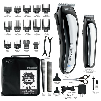 Wahl USA Lithium Ion Cordless Hair Clipper & Trimmer Combo Kit – Model 79600-2101P Avelisse