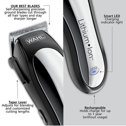 Wahl USA Lithium Ion Cordless Hair Clipper & Trimmer Combo Kit – Model 79600-2101P Avelisse