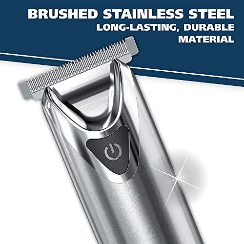 Wahl USA Stainless Steel Lithium-Ion Cordless Beard Trimmer for Men - Rechargeable All-in-One Trimmer with Rotary Ear & Nose Trimmer & Detail Trimmer - Model 9818A, 13 Piece Set Avelisse