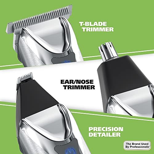 Wahl USA Stainless Steel Lithium-Ion Cordless Beard Trimmer for Men - Rechargeable All-in-One Trimmer with Rotary Ear & Nose Trimmer & Detail Trimmer - Model 9818A, 13 Piece Set Avelisse