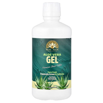 Real Aloe Aloe Vera Gel (32 fl oz) - Organic Inner Leaf Gel for Gut Health & Digestion, Aloin-Free, Made in USA Avelisse