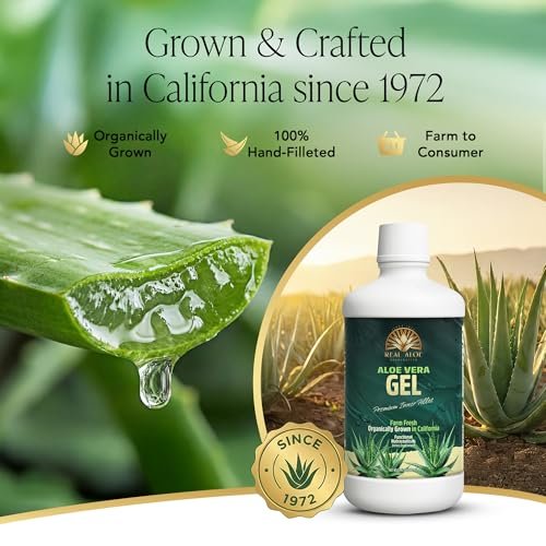Real Aloe Aloe Vera Gel (32 fl oz) - Organic Inner Leaf Gel for Gut Health & Digestion, Aloin-Free, Made in USA Avelisse