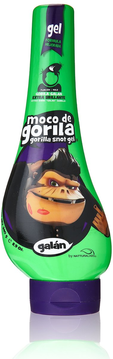 Moco de Gorila Galan Hair Gel – Extra Brillante Styling Gel for Extreme Long-Lasting Hold, 11.9 oz Squizz Bottle