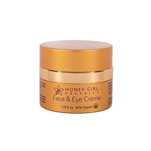 Honey Girl Organics Face & Eye Crème - USDA Certified Organic Facial Moisturizer & Under Eye Cream for Wrinkles, Dark Circles & Puffiness with Hydrating Honey, Beeswax, Essential Oils & EVOO, 1.75 oz Avelisse