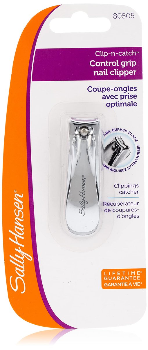 Sally Hansen Clip N' Catch Control Grip Nail Clip with Catcher – Stainless Steel Fingernail Clippers for Precise, Mess-Free Trimming - görsel 1