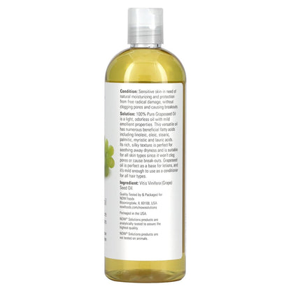 NOW Foods Grapeseed Oil - 16 oz. 2 Pack | Pure Carrier Oil for Skin, Hair & Body