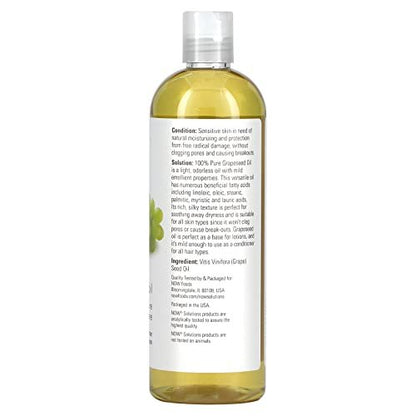 NOW Foods Grapeseed Oil - 16 oz. 2 Pack | Pure Carrier Oil for Skin, Hair & Body