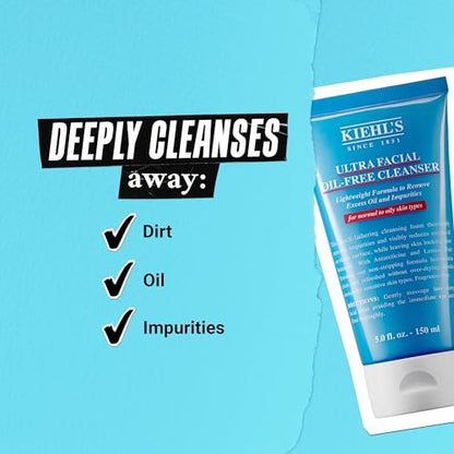 Kiehl's Ultra Facial Oil-Free Cleanser – Foaming Face Wash for Oily & Normal Skin, 5.0 fl oz Avelisse