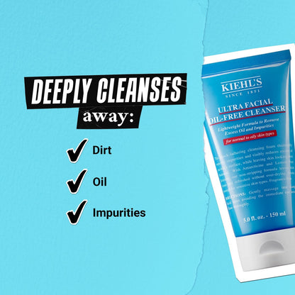Kiehl's Ultra Facial Oil-Free Cleanser – Foaming Face Wash for Oily & Normal Skin, 5.0 fl oz Avelisse