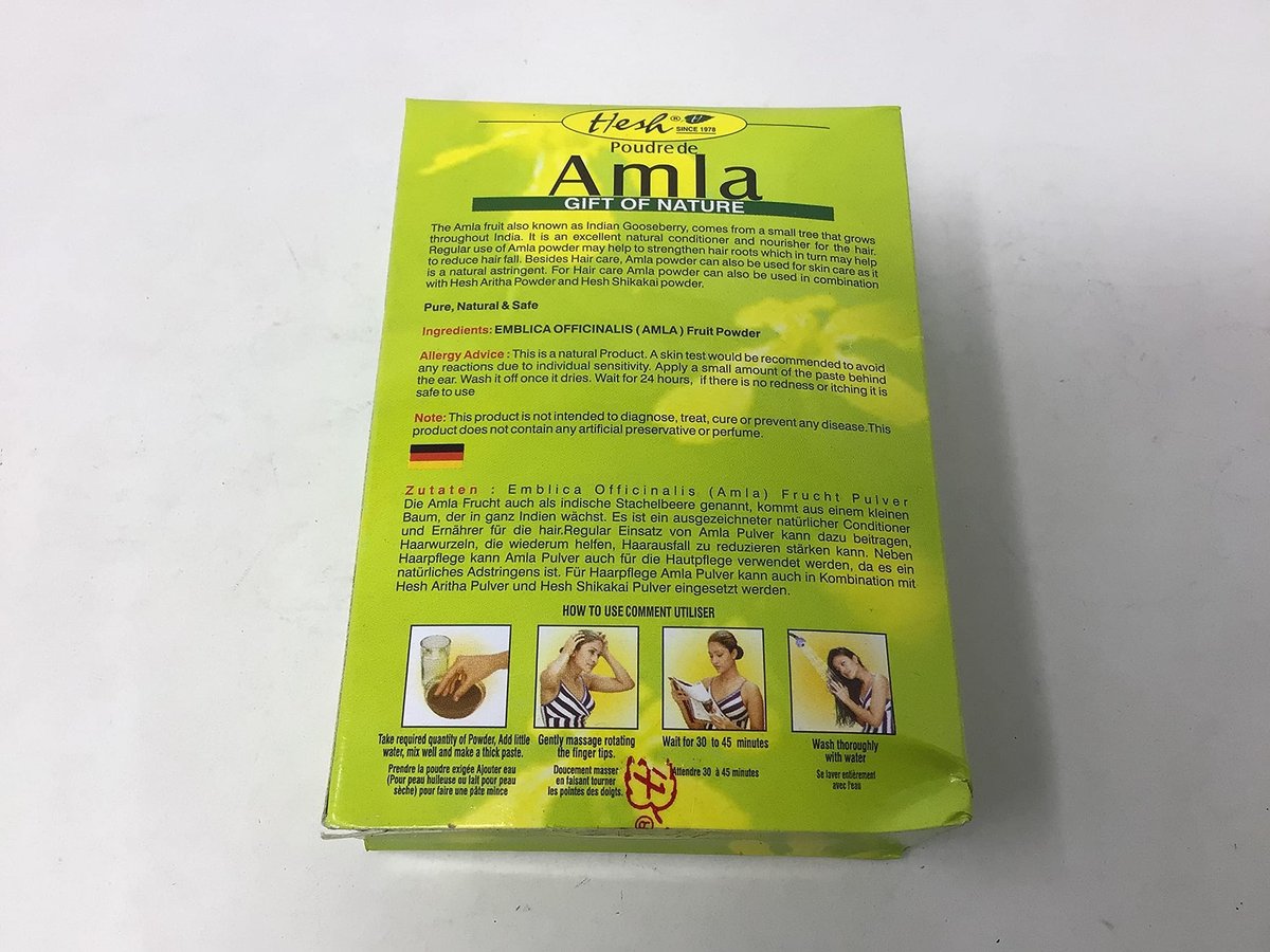 Hesh Pharma Amla Hair Powder - Natural Hair Mask for Dry, Damaged & Curly Hair, 3.5 oz - görsel 10