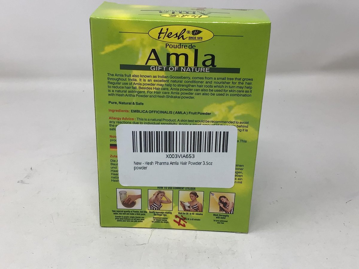 Hesh Pharma Amla Hair Powder - Natural Hair Mask for Dry, Damaged & Curly Hair, 3.5 oz - görsel 18