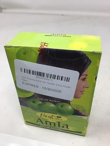 Hesh Pharma Amla Hair Powder - Natural Hair Mask for Dry, Damaged & Curly Hair, 3.5 oz