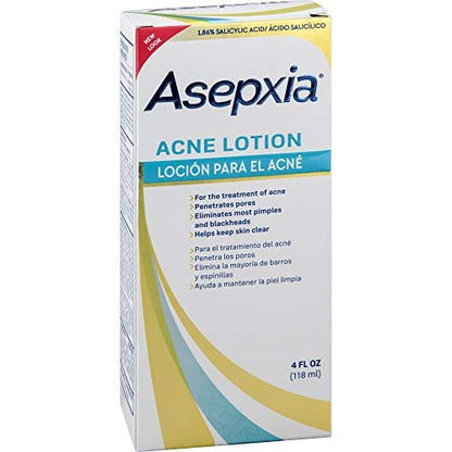 Asepxia Acne Astringent Lotion with 1.86% Salicylic Acid – 4 oz for Pimples, Blackheads & Clogged Pores