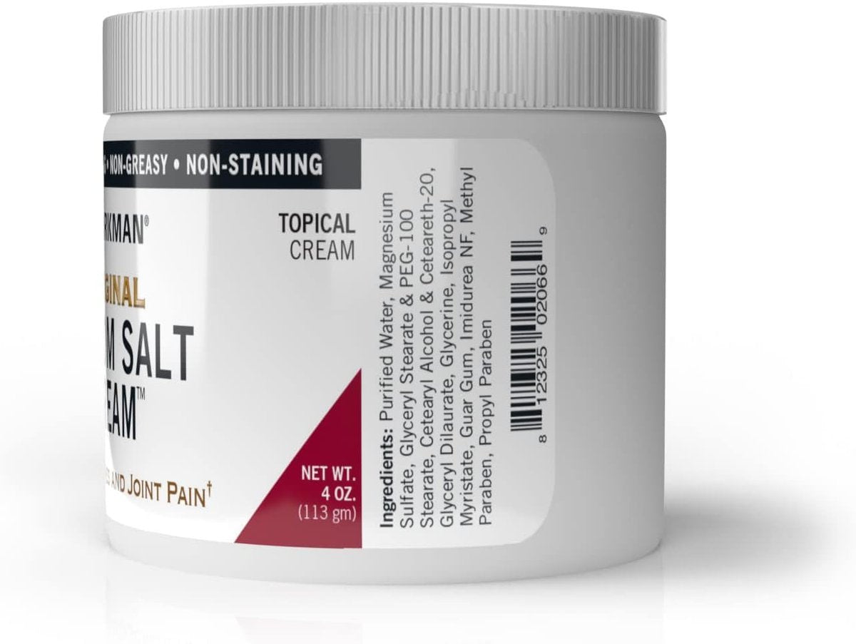 Kirkman Epsom Salt Cream – 4 oz – Gluten Free & Casein Free – Soothing Magnesium Topical Cream Avelisse