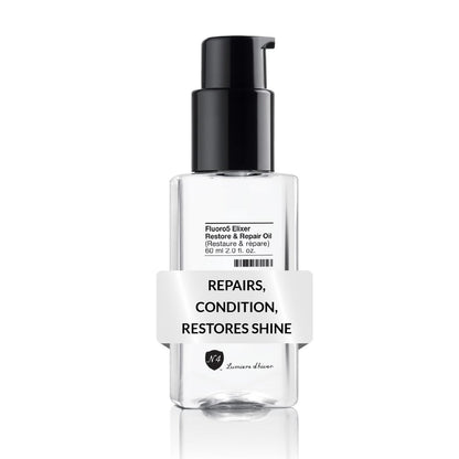 Number 4 Hair Oil Fluoro5 Elixir Restore & Repair Anti Frizz Serum for Damaged Hair 2 oz Avelisse