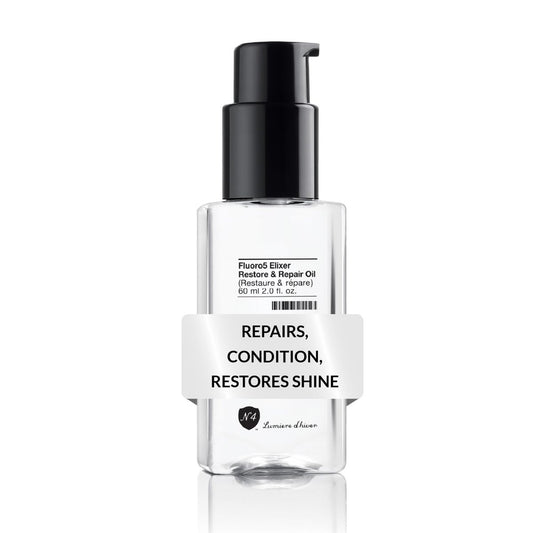 Number 4 Hair Oil Fluoro5 Elixir Restore & Repair Anti Frizz Serum for Damaged Hair 2 oz Avelisse