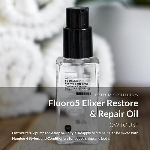 Number 4 Hair Oil Fluoro5 Elixir Restore & Repair Anti Frizz Serum for Damaged Hair 2 oz Avelisse