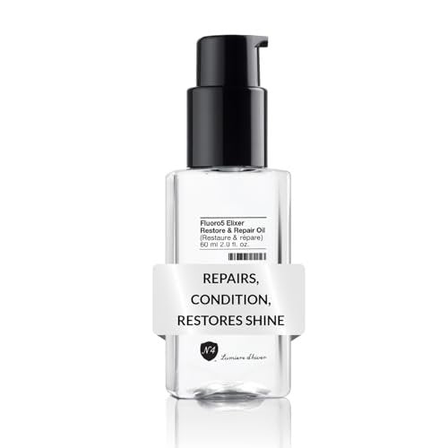 Number 4 Hair Oil Fluoro5 Elixir Restore & Repair Anti Frizz Serum for Damaged Hair 2 oz Avelisse