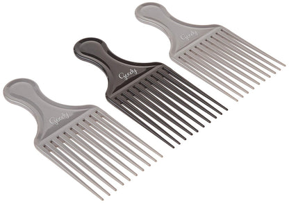 Goody Comb & Lift Hair Pick - 3 Count, Assorted Colors (Pack of 2)