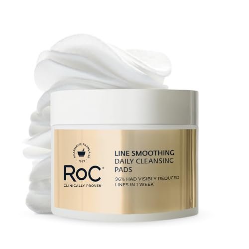 RoC Resurfacing Disks - Hypoallergenic Exfoliating Makeup Remover Pads for Wrinkles and Skin Tone, Oil-Free Daily Cleanser, 28 Count Avelisse