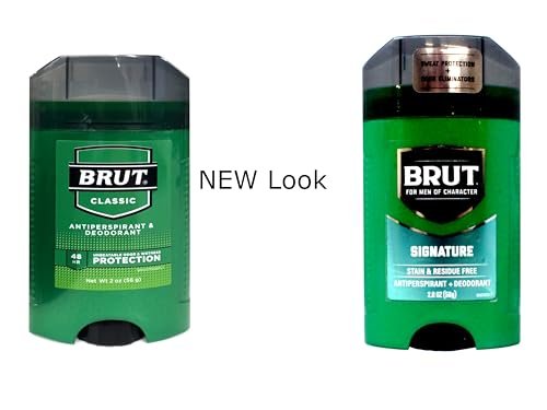 BRUT Antiperspirant + Deodorant Stick Signature, Stain & Residue Free, 2 oz (Pack of 3) Avelisse