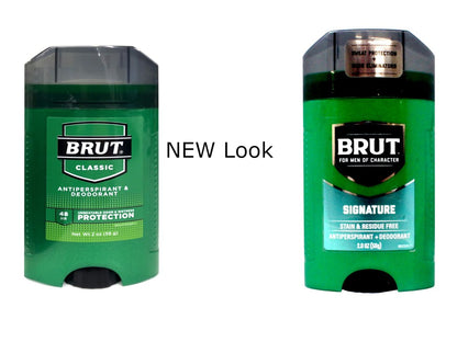 BRUT Antiperspirant + Deodorant Stick Signature, Stain & Residue Free, 2 oz (Pack of 3) Avelisse
