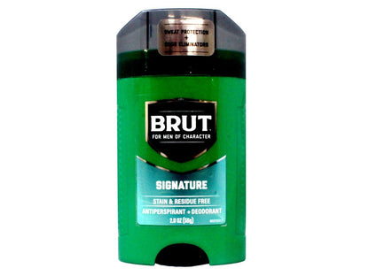 BRUT Antiperspirant + Deodorant Stick Signature, Stain & Residue Free, 2 oz (Pack of 3) Avelisse