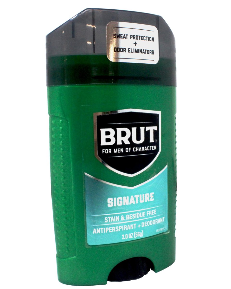BRUT Antiperspirant + Deodorant Stick Signature, Stain & Residue Free, 2 oz (Pack of 3) Avelisse