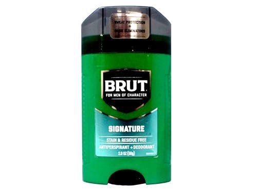 BRUT Antiperspirant + Deodorant Stick Signature, Stain & Residue Free, 2 oz (Pack of 3) Avelisse