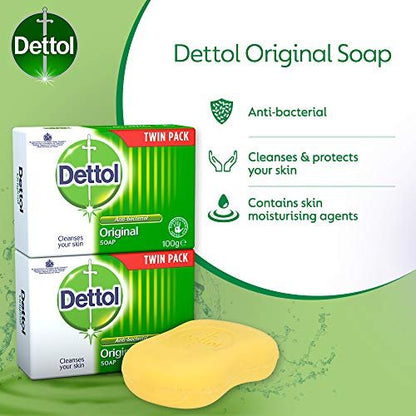 Dettol Anti Bacterial Original Soap 100g Twin Pack - Dermatologically Tested
