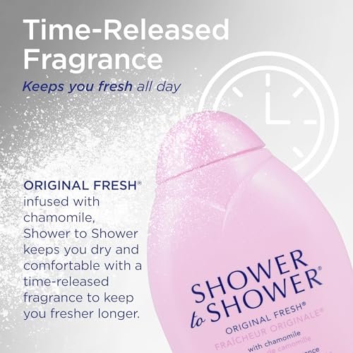 Shower to Shower Original Fresh Body Powder with Chamomile, Talc Free, Sweat Absorbing, Prevents Chafing & Odor, 13 oz - görsel 10