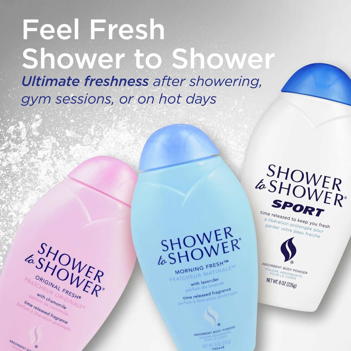 Shower to Shower Original Fresh Body Powder with Chamomile, Talc Free, Sweat Absorbing, Prevents Chafing & Odor, 13 oz - görsel 11