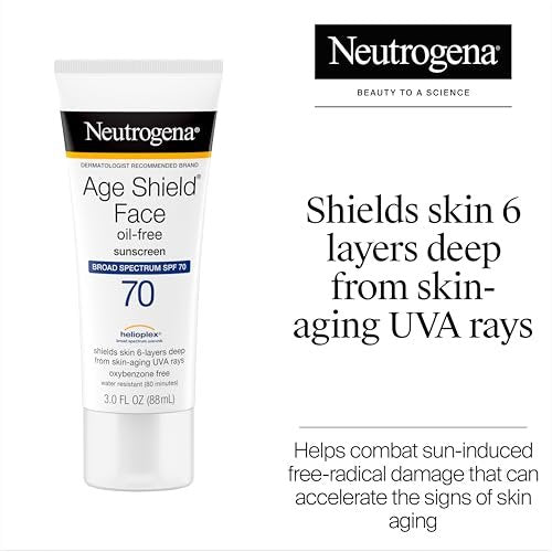 Neutrogena Age Shield Face Oil-Free Sunscreen Lotion with Broad Spectrum SPF 70, Non-Comedogenic Moisturizing Sunscreen to Help Prevent Signs of Aging, PABA-Free, 3 fl. oz. - görsel 4