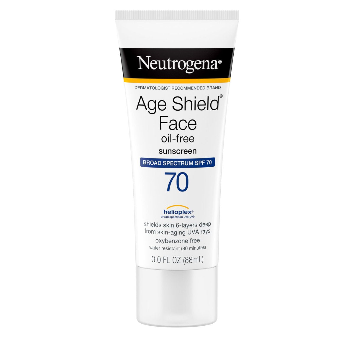 Neutrogena Age Shield Face Oil-Free Sunscreen Lotion with Broad Spectrum SPF 70, Non-Comedogenic Moisturizing Sunscreen to Help Prevent Signs of Aging, PABA-Free, 3 fl. oz. - görsel 1