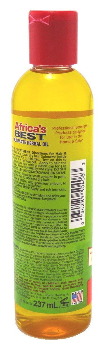 Africa's Best Ultimate Herbal Oil, 8 Fl Oz (Pack of 3) - Natural Hair Growth & Dry Scalp Treatment - görsel 3