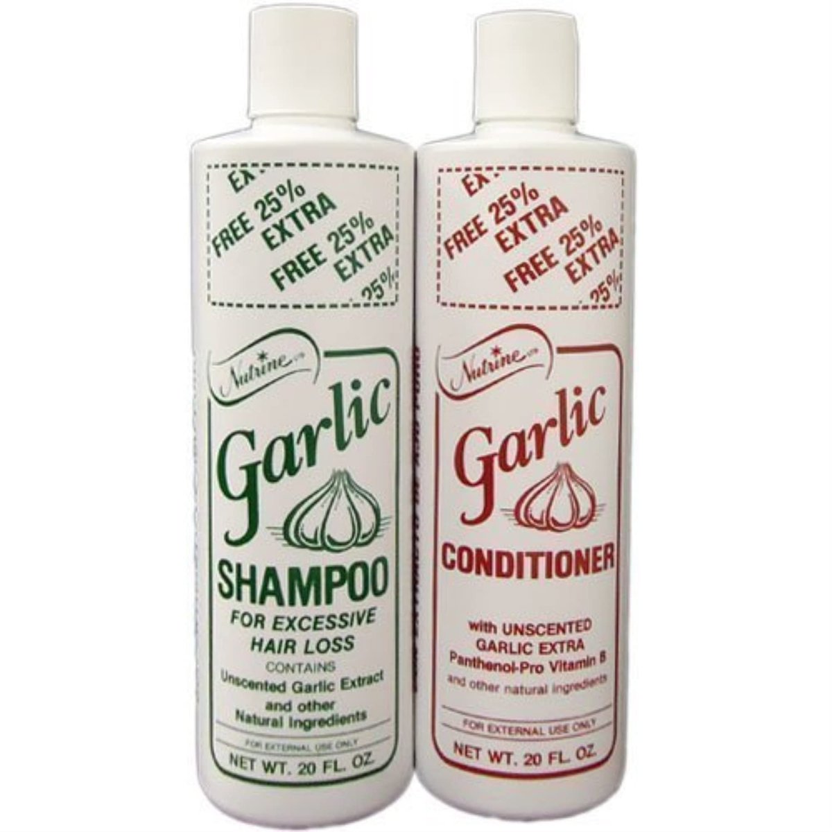Nutrine Garlic Shampoo + Conditioner 20oz Combo Unscented - 2 Pack - görsel 1