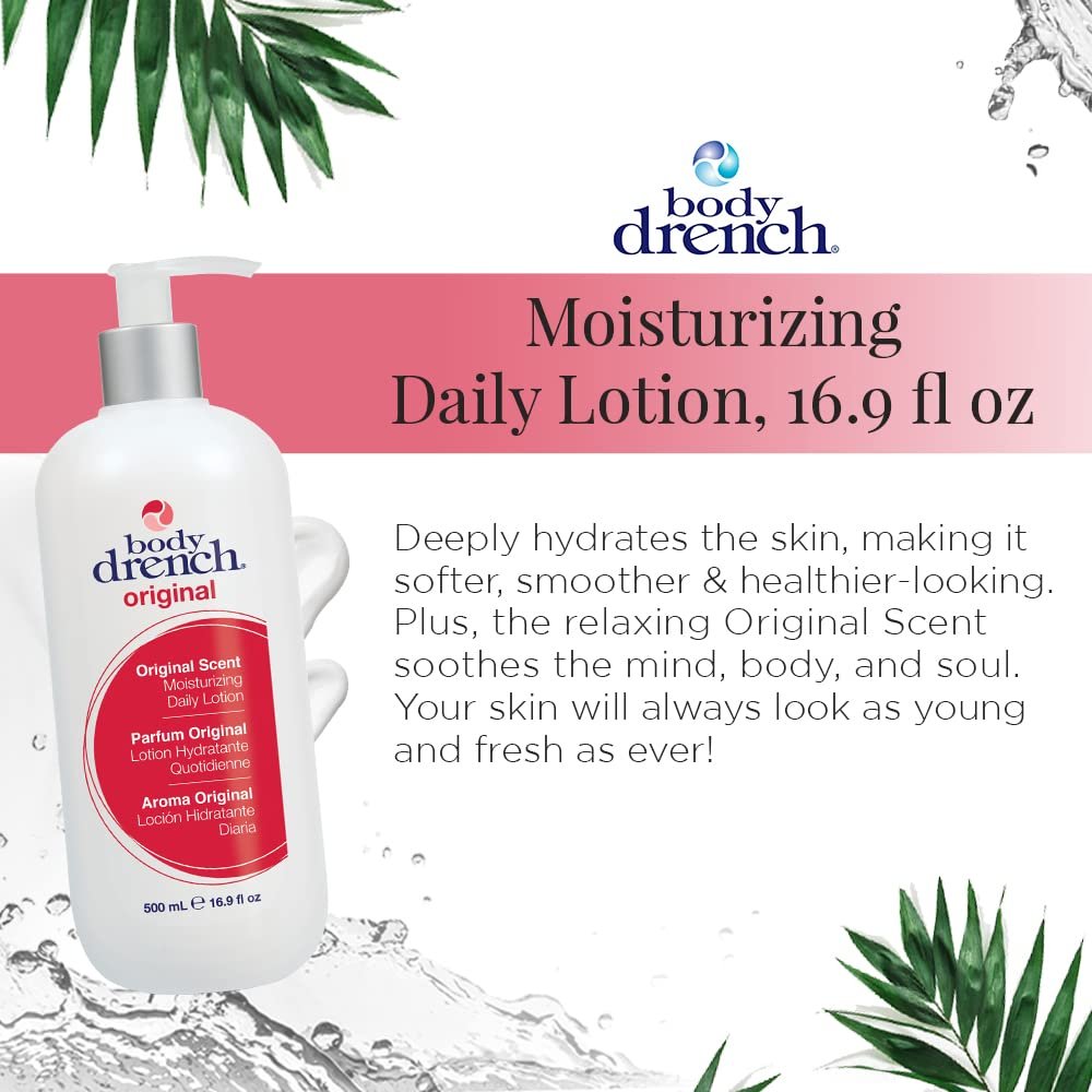 Body Drench Moisturizing Lotion for All Skin Types, 16.9 oz - Hydrating Daily Body Lotion Avelisse
