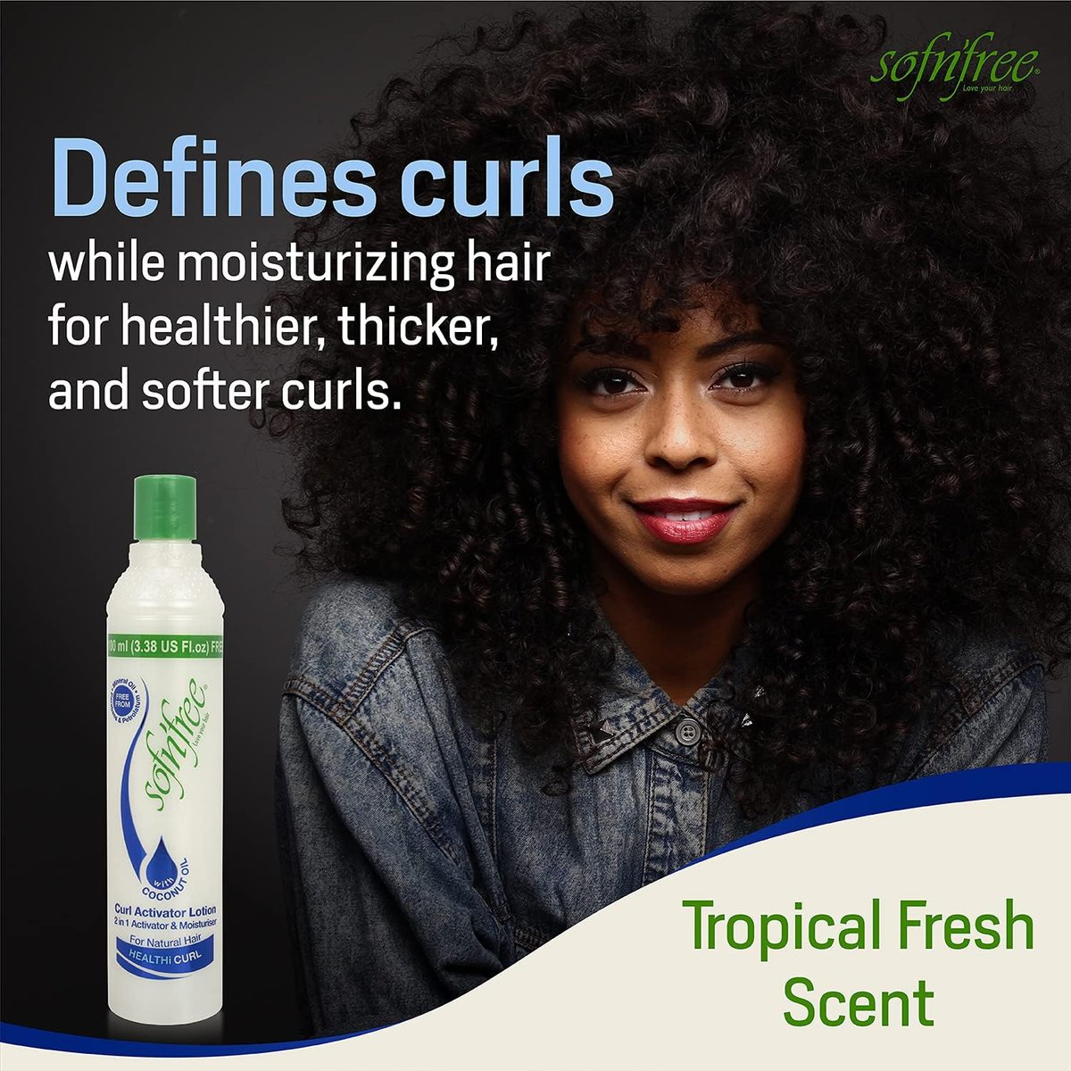 Sofn’Free Moisturizer & Curl Activator Lotion – Curl Defining Formula for Multicultural Curls, Soft Waves, Shine & Frizz Control – 3.38 fl oz Avelisse