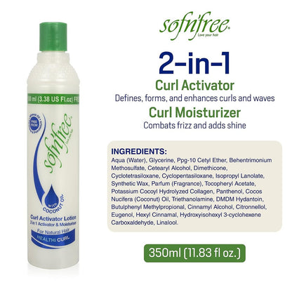 Sofn’Free Moisturizer & Curl Activator Lotion – Curl Defining Formula for Multicultural Curls, Soft Waves, Shine & Frizz Control – 3.38 fl oz Avelisse