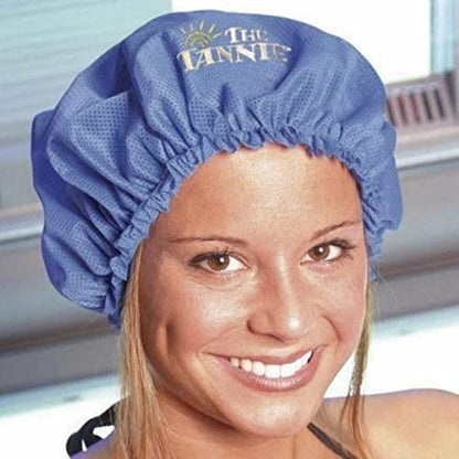 The Tannie UV Protection Bonnet Cap for Tanning – Made in USA (Blue, 1 oz) Avelisse