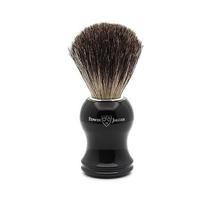 Edwin Jagger Classic Badger Shaving Brush – Premium Ebony Shave Brush for Cream or Soap